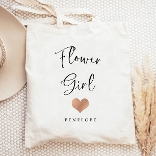 Bloemenmeisje   Trendy Script and Heart Tote Bag