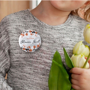 BLOEMENMEISJE Tropical Flowers wervelt chique brui Ronde Button 5,7 Cm