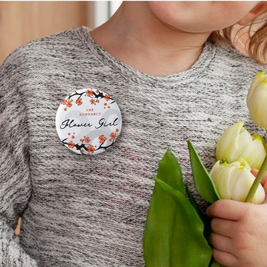 BLOEMENMEISJE Tropical Flowers wervelt chique brui Ronde Button 5,7 Cm