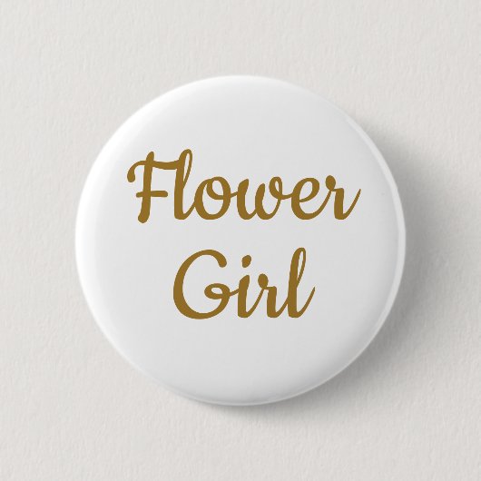 Bloemenmeisje trouwen ronde button 5,7 cm (Voorkant)