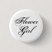 Bloemenmeisje Typografie Black en White Ronde Button 3,2 Cm (Voorkant)