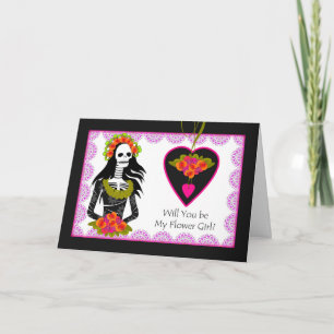 Bloemenmeisje uitnodiging, Dia de los Muertos Brui