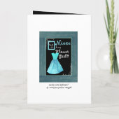 Bloemenmeisje uitnodiging TURQUOISE BLAUWE Jurk (Achterkant)