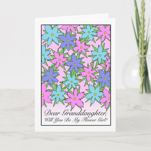 Bloemenmeisje uitnodiging voor kleindochter, paste (Voorkant)