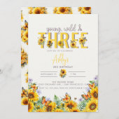 Bloemenmeisje Verjaardag | 3e verjaardag Kaart (Voorkant / Achterkant)