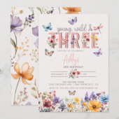 Bloemenmeisje Verjaardag | 3e verjaardag Kaart (Voorkant / Achterkant)