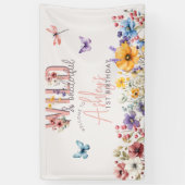 Bloemenmeisje Verjaardag | Wild & Oeverful Welkom Spandoek (Verticaal)