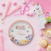 Bloemenmeisje Verjaardag | Wilde & Oeverful Papieren Bordje (Feest)