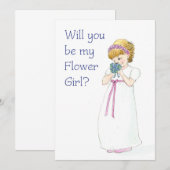Bloemenmeisje verzoekkaart kaart (Voorkant / Achterkant)