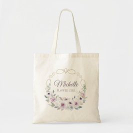 BLOEMENMEISJE Violet Roos Floral met NAAM Tote Bag