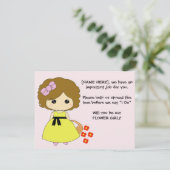 Bloemenmeisje-voorstel - Brunette Kaart (Staand voorkant)