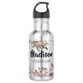Bloemenmeisje-voorstel Cadeau Custom Boho Cottcore Waterfles (Voorkant)