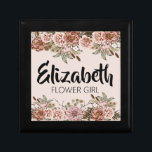 Bloemenmeisje-voorstel Cadeau-Gepersonaliseerd Vri Cadeaudoosje<br><div class="desc">Wil je je bruidsmeisjes het beste geschenk van iedereen geven? Geef ze geen gepersonaliseerde juwelendoos met al hun favoriete bloemen. Deze boho cottagekern met enthousiast trouwthema bloemenvoorstel cadeau gepersonaliseerde bridale party jewelry keepaardbox is perfect voor elke bruid-tot-zijn bruidparty. Niet alleen zullen je bruidsmeisjes dit speciale cadeau graag ontvangen, maar je...</div>