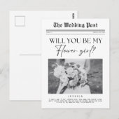Bloemenmeisje voorstel, Custom Newspaper Briefkaart (Voorkant / Achterkant)