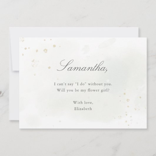 Bloemenmeisje Voorstel Elegant Eucalyptus Greenery Kaart (Achterkant)