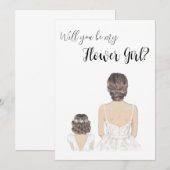 Bloemenmeisje-voorstel Kaart (Voorkant / Achterkant)
