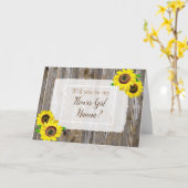 Bloemenmeisje Voorstel Kaart (Gele Bloem)