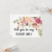 Bloemenmeisje-voorstel Kaart (Voorkant / Achterkant in situ)