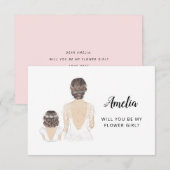 Bloemenmeisje Voorstel Plat Kaart (Voorkant / Achterkant)