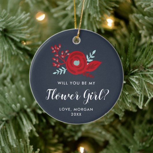 Bloemenmeisje-voorstel - Speciaal Jr Bridesmaid Keramisch Ornament (Boom)