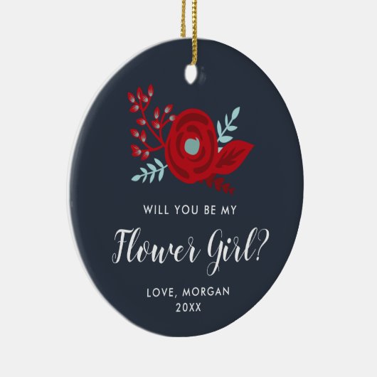Bloemenmeisje-voorstel - Speciaal Jr Bridesmaid Keramisch Ornament (Rechts)