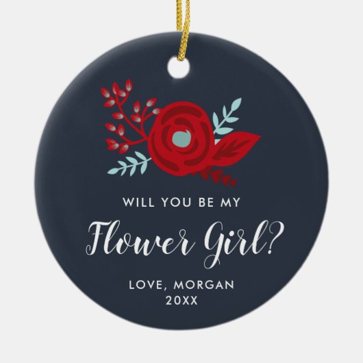 Bloemenmeisje-voorstel - Speciaal Jr Bridesmaid Keramisch Ornament (Voorkant)