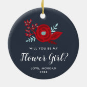 Bloemenmeisje-voorstel - Speciaal Jr Bridesmaid Keramisch Ornament (Achterkant)