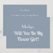 Bloemenmeisje Voorstel Stoffig Blauw Bruiloft Clas Kaart (Voorkant / Achterkant)