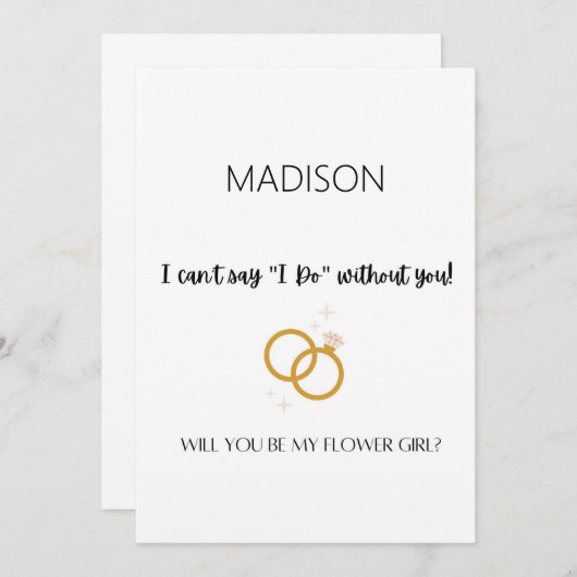 Bloemenmeisje-voorstelkaart Kaart (Voorkant / Achterkant)