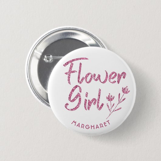 Bloemenmeisje Vrijgezellenfeest pin Ronde Button 5,7 Cm (Voorkant /achterkant)