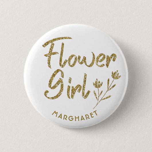 Bloemenmeisje Vrijgezellenfeest pin Ronde Button 5,7 Cm (Voorkant)