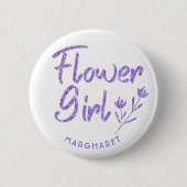 Bloemenmeisje Vrijgezellenfeest pin violet Ronde Button 5,7 Cm (Voorkant)