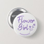 Bloemenmeisje Vrijgezellenfeest pin violet Ronde Button 5,7 Cm (Voorkant /achterkant)