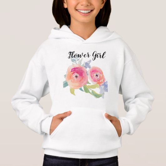 Bloemenmeisje Water Color Hoodie - (Voorkant)