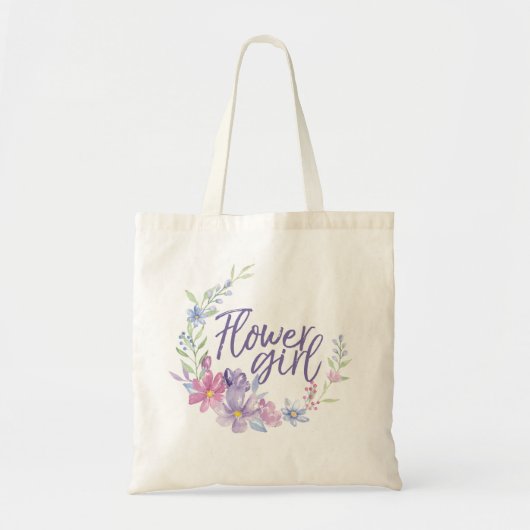 Bloemenmeisje Waterverf Pioenenkrans Tote Bag (Voorkant)