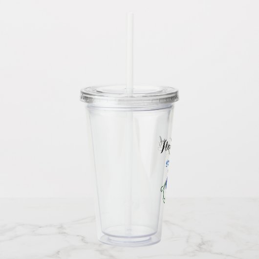 Bloemenmeisje Wedding Blue Flowers  Floral Acryl Drinkbeker (Rechts)