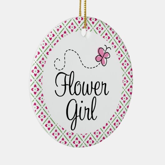 Bloemenmeisje Wedding Keepslag Ornament Gift (Rechts)