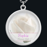 Bloemenmeisje - White Rose Wedding Ketting<br><div class="desc">White Rose Wedding Ketting — Bloemenmeisje — Bridesmaids and Wedding Attendants gift. Perfecte manier om dank te zeggen aan de Bridal Partij — mooie witte roos voor je begeleiders om te draag zodat iedereen weet dat ze op deze speciale dag herinnerd en gewaardeerd wordt. Pas de naam eenvoudig aan of...</div>