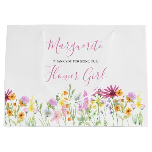 Bloemenmeisje Wildflower Meadow Dank je wel Groot Cadeauzakje (Voorkant)