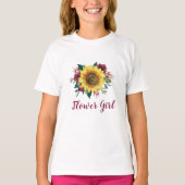 Bloemenmeisje Zonnebloem Bloemen Bruiloft T-shirt (Voorkant)