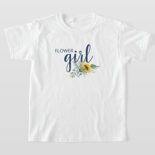 Bloemenmeisje zonnebloem trouw T-shirt (Laagn)