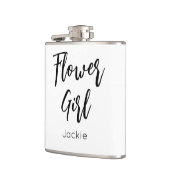 Bloemenmeisje Zwart Witte Bruiloft  Heupfles (Links)