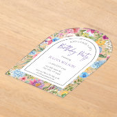 Bloemenmeisjesverjaardagsfeestje Acryl Uitnodigingen (Laagn)