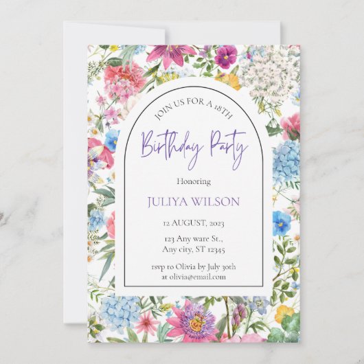 Bloemenmeisjesverjaardagsfeestje Kaart (Voorkant)