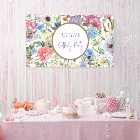Bloemenmeisjesverjaardagsfeestje Spandoek (Feest)