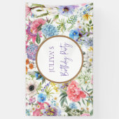 Bloemenmeisjesverjaardagsfeestje Spandoek (Verticaal)