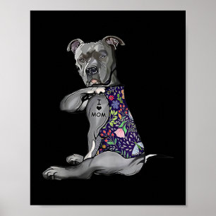 Bloemenmerg I-Tattoo van mam Pitbull Poster