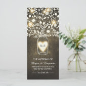 Bloemenmetselaar Jar Yellow Elegante huwelijksprog Programmakaart (Staand voorkant)