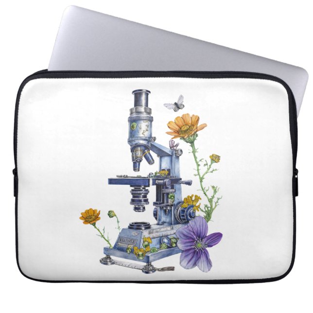 bloemenmicroscoop laptop sleeve (Voorkant)