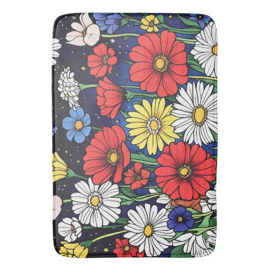 Bloemenmix Badmat (Voorkant Verticaal)